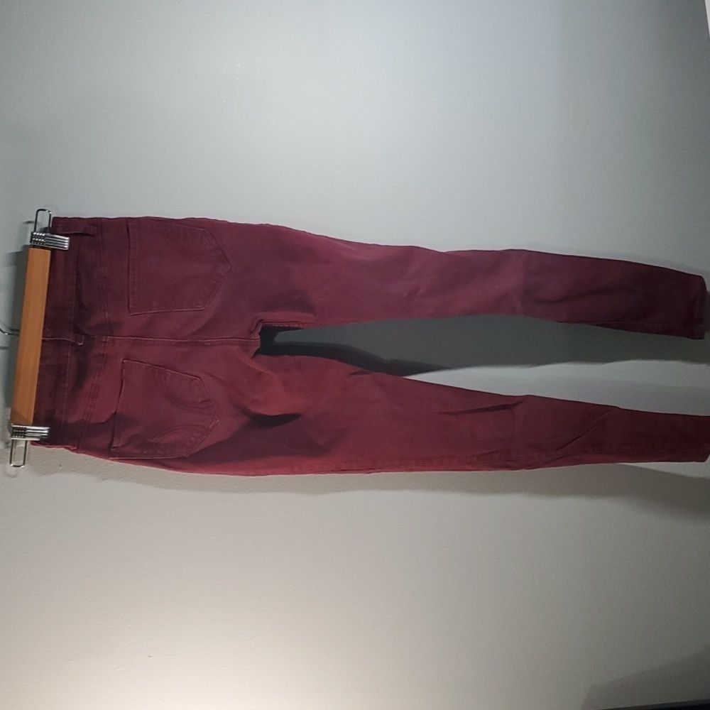 Hollister Burgundy Pants Womens Size 0 High-rise Super Skinny Classic Stretch - Picture 4 of 14